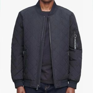 Calvin Klein Men's Dark Gray Quilted Bomber Jacket